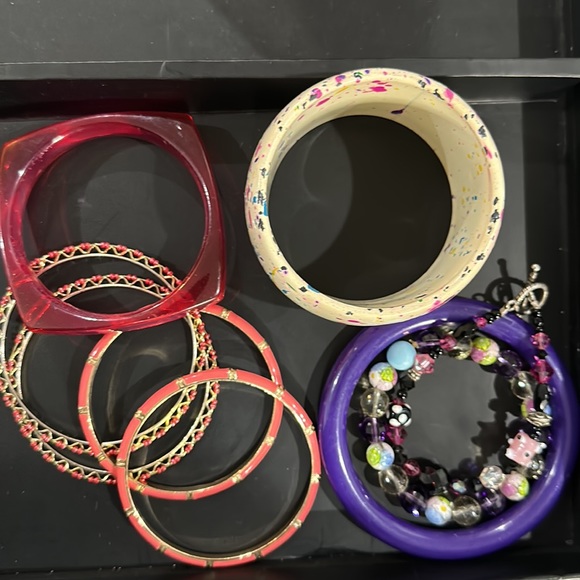 43. Curated Stack of Nine Bracelets - Picture 2 of 2